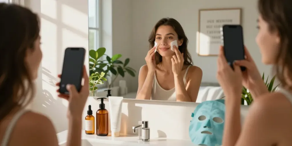 Young woman exploring alternatives to QOVES in a skincare routine