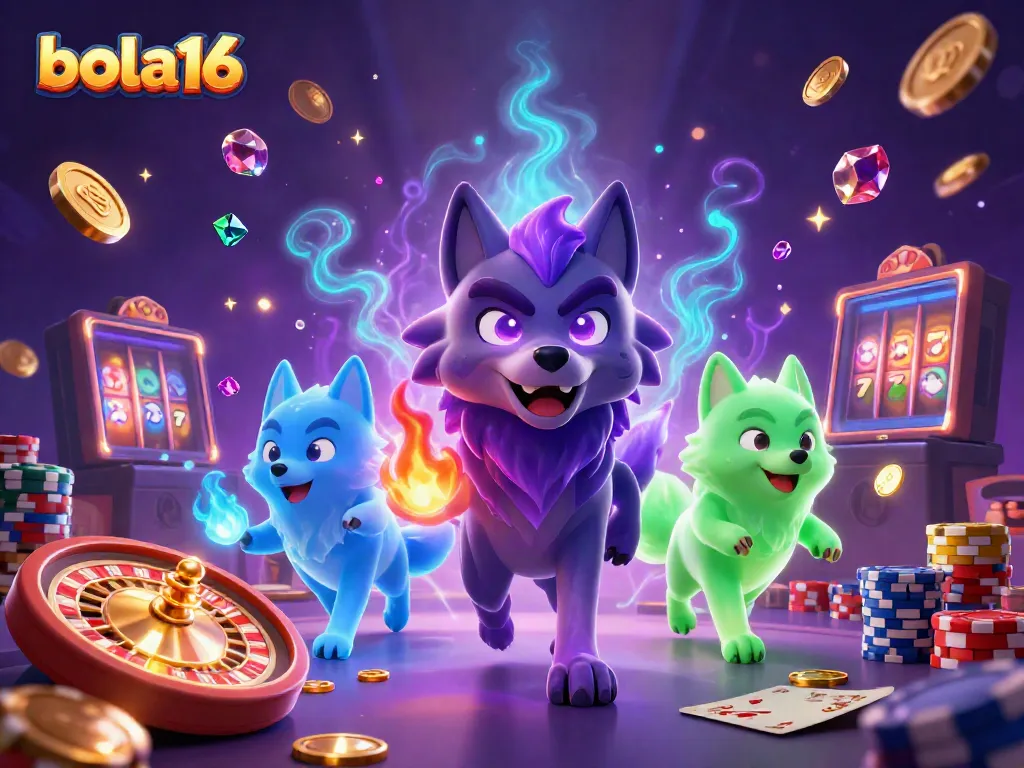 Experience thrilling gameplay with bola16's dynamic 3D casino scene featuring interactive elements.