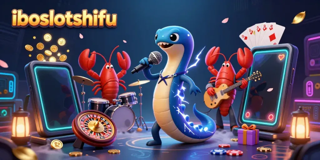 Experience exciting gameplay at iboslotshifu with a vibrant underwater casino scene filled with animated characters and games.