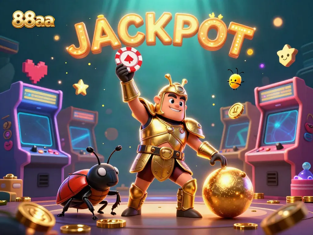 Join the excitement of winning at 88aa with a golden poker chip and vibrant casino elements!