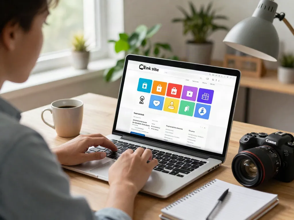 Engaged user exploring various 링크사이트 in a vibrant home office setup.