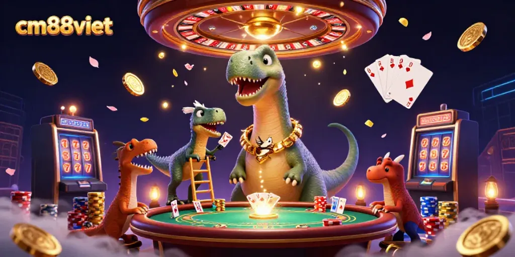 Experience thrilling gameplay in cm88viet's vibrant casino world with dynamic characters and colorful casino elements.