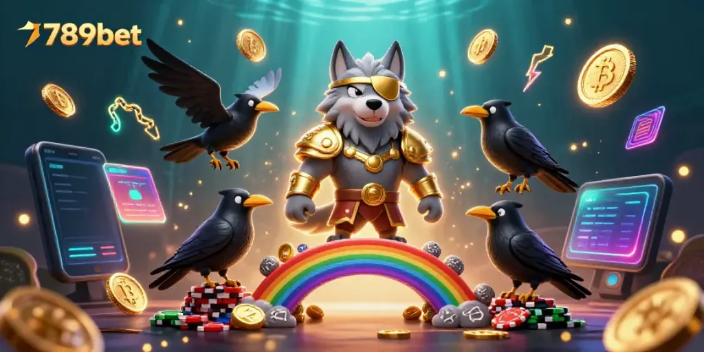 Engage with 789bet's stunning illustration featuring Norse mythology elements and casino chips.