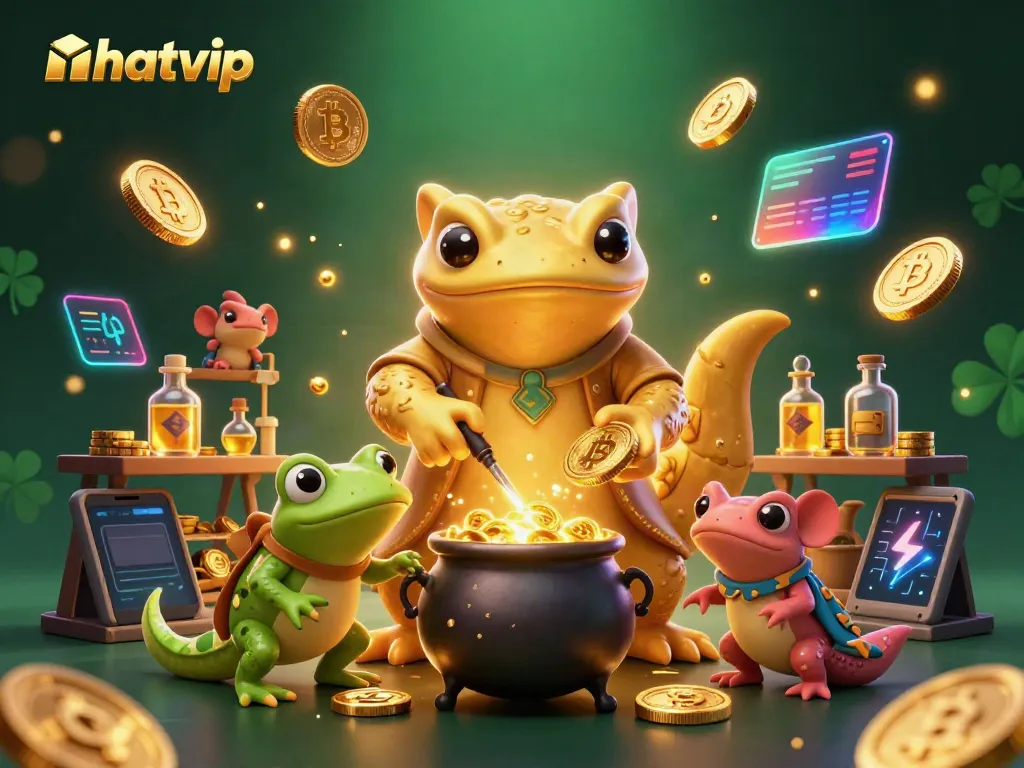 Win at Nhatvip with captivating gaming elements showcased in a rich, mystical scene.
