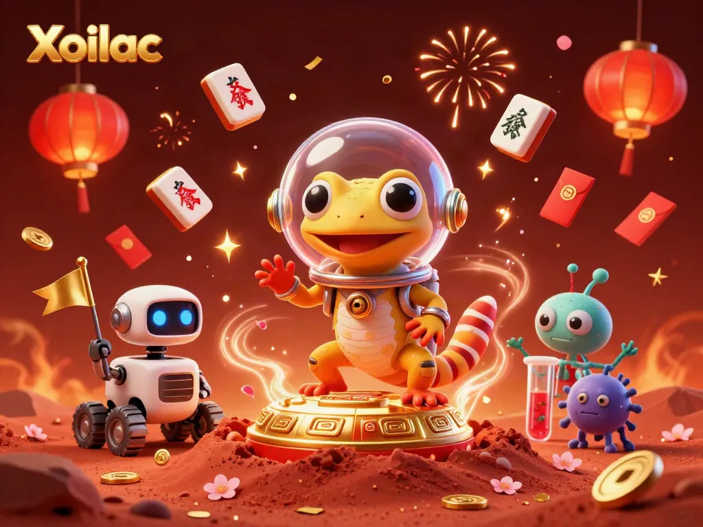 Xoilac reveals vibrant 3D casino adventure with Martian gecko exploring a golden treasure