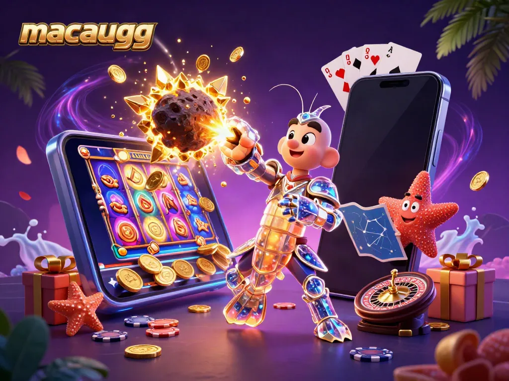 Experience thrilling slots with macaugg and a galactic theme featuring gems and coins.